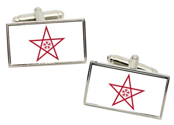 Nagasaki (Japan) Flag Cufflinks in Chrome Box