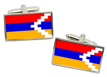 Nagorno-Karabakh Flag Cufflinks in Chrome Box