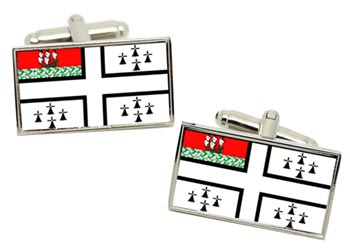 Nantes (France) Flag Cufflinks in Chrome Box