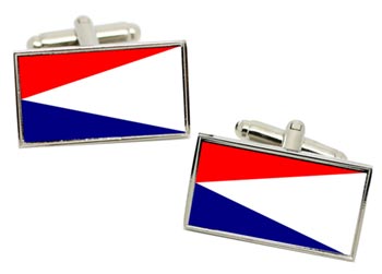 Natal (South Africa) Flag Cufflinks in Chrome Box