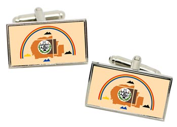 Navajo Nation (Tribe) Flag Cufflinks in Chrome Box