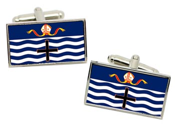 Nelson (New Zealand) Flag Cufflinks in Chrome Box