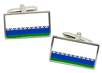 Nenets Okrug (Russia) Flag Cufflinks in Chrome Box