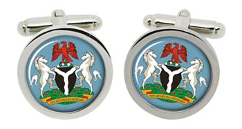 Nigeria Cufflinks in Chrome Box