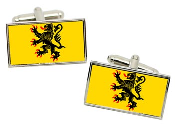 Nord-Pas-de-Calais (France) Flag Cufflinks in Chrome Box