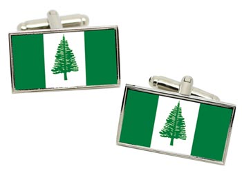 Norfolk Island Flag Cufflinks in Chrome Box