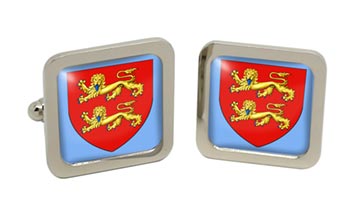 Normandy (France) Square Cufflinks in Chrome Box