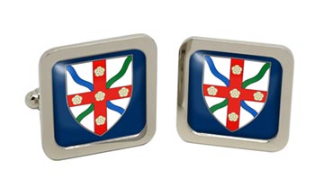 North Yorkshire (England) Square Cufflinks in Chrome Box