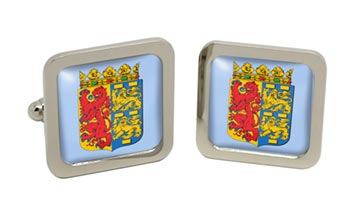 North Holland (Netherlands) Square Cufflinks in Chrome Box