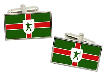 Nottinghamshire (England) Flag Cufflinks in Chrome Box