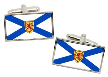Nova Scotia (Canada) Flag Cufflinks in Chrome Box