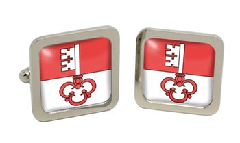 Obwalden (Switzerland) Square Cufflinks in Chrome Box