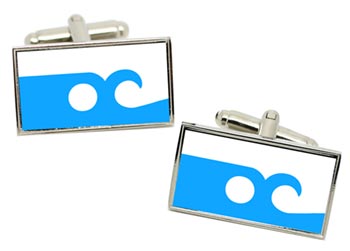 Ocean City MD (USA) Flag Cufflinks in Chrome Box