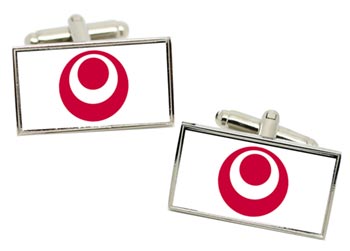 Okinawa (Japan) Flag Cufflinks in Chrome Box