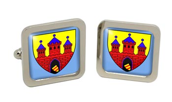 Oldenburg Niedersachsen (Germany) Square Cufflinks in Chrome Box