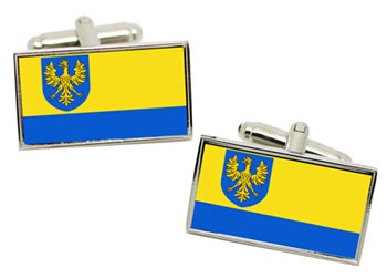 Opolskie (Poland) Flag Cufflinks in Chrome Box