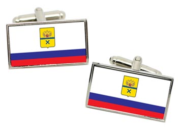 Orenburg (Russia) Flag Cufflinks in Chrome Box