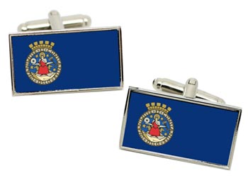 Oslo (Norway) Flag Cufflinks in Chrome Box