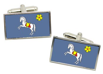 Ostrava (Czech) Flag Cufflinks in Chrome Box