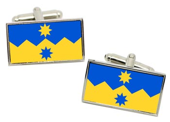 Otago (New Zealand) Flag Cufflinks in Chrome Box