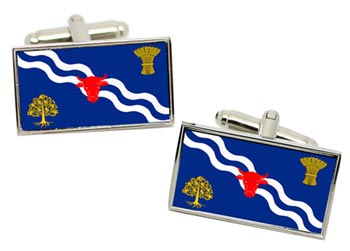 Oxfordshire (England) Flag Cufflinks in Chrome Box