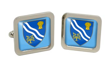 Oxfordshire (England) Square Cufflinks in Chrome Box