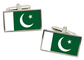 Pakistan Flag Cufflinks in Chrome Box