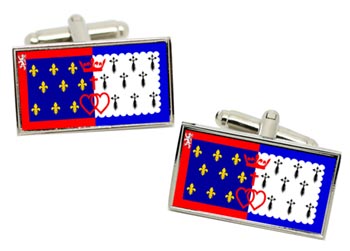 Pays de la Loire (France) Flag Cufflinks in Chrome Box