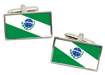 Paraná (Brazil) Flag Cufflinks in Chrome Box