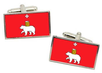 Perm (Russia) Flag Cufflinks in Chrome Box