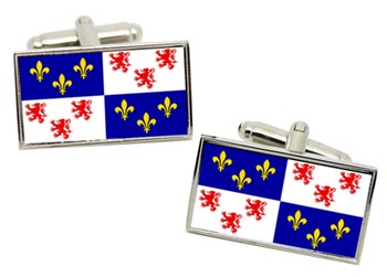 Picardy (France) Flag Cufflinks in Chrome Box