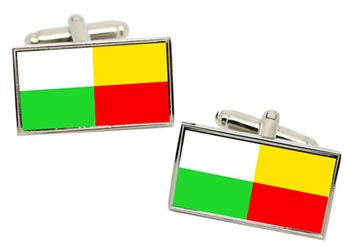 Pilsen (Czech) Flag Cufflinks in Chrome Box