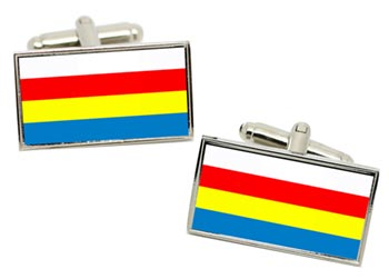 Podlaskie (Poland) Flag Cufflinks in Chrome Box