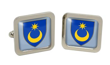 Portsmouth (England) Square Cufflinks in Chrome Box