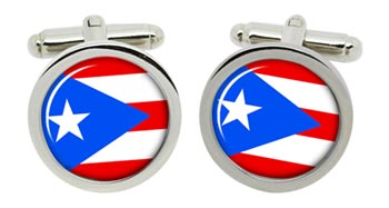 Puerto Rico Cufflinks in Chrome Box