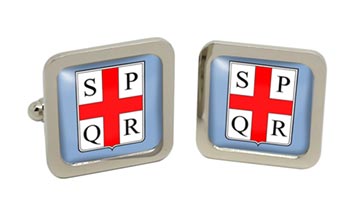 Reggio Emilia (Italy) Square Cufflinks in Chrome Box