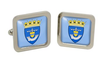 Renfrewshire (Scotland) Square Cufflinks in Chrome Box