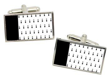 Rennes (France) Flag Cufflinks in Chrome Box