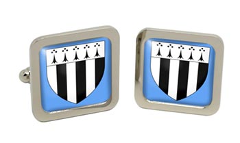 Rennes (France) Square Cufflinks in Chrome Box