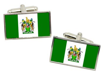 Rhodesia Flag Cufflinks in Chrome Box