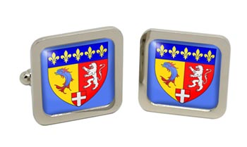 Rhne-Alpes (France) Square Cufflinks in Chrome Box