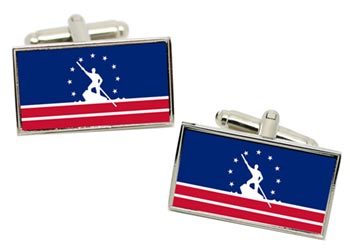 Richmond VA (USA) Flag Cufflinks in Chrome Box