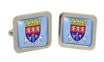 Ross and Cromarty (Scotland) Square Cufflinks in Chrome Box