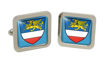 Rostock (Germany) Square Cufflinks in Chrome Box