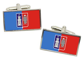 Rostov-na-Donu (Russia) Flag Cufflinks in Chrome Box