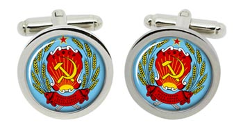 Soviet Union USSR Cufflinks in Chrome Box