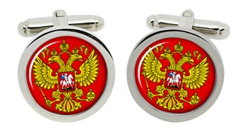 Russian Coat of Arms Cufflinks in Chrome Box
