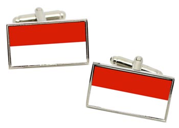 Salzburg Austria Flag Cufflinks in Chrome Box