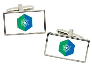 Sapporo (Japan) Flag Cufflinks in Chrome Box