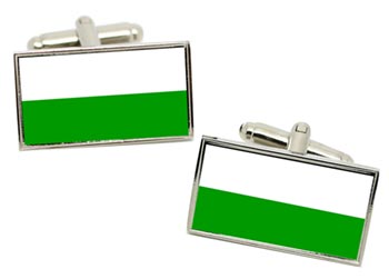 Saxony (Germany) Flag Cufflinks in Chrome Box